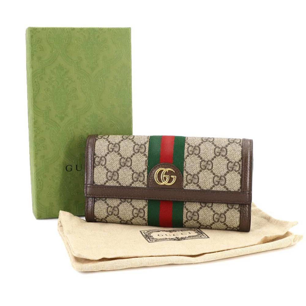 GUCCI Ophidia GG Continental Wallet Bi-fold Long Supreme Beige Brown 735430 - Picture 2 of 9